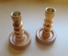 Pair of candle holders by Geoff Christie